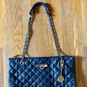 DKNY Quilted Black Soft Leather Shoulder Bag